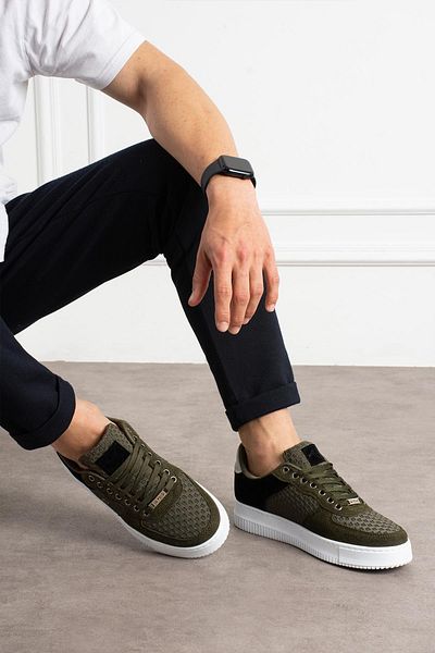 L.A Polo Khaki Color Breathable Fabric Men's Sneaker