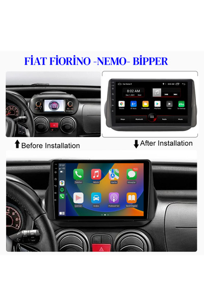 EXVOL Fiat Fiorino Peugeot Bipper Nemo 4gb/64gb Android Multimedya 10 Inc Hd ...