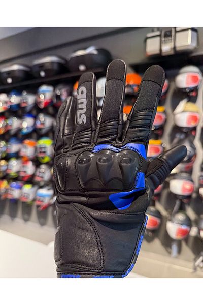 GMS Curve Bule Black Motorcycle Gloves 4 Seasons Series Motorcycle Gloves
