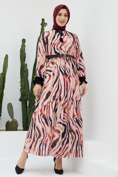 Nissra Ankanoor Kobe Crepe Tassel Detailed Belted Dress Anka 251404