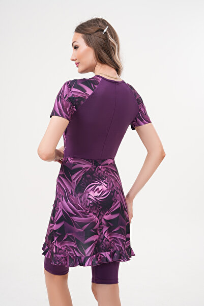 REMSA 2 Παρεουλούδια κοντά μανίκια με μακρύ σορτς με φερμουάρ Surfer μαγιό μαγιό μωβ