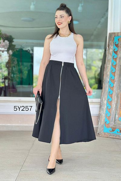 İnce Topuk Zippered Parachute Skirt 5Y257