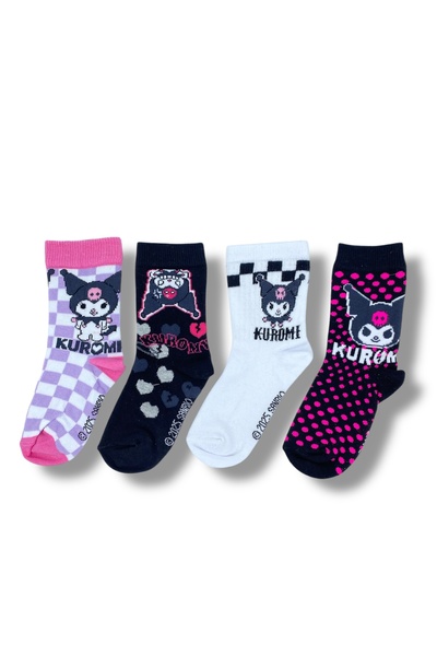 kuromi Licensed Girl's 4 Pairs of Socks 22743