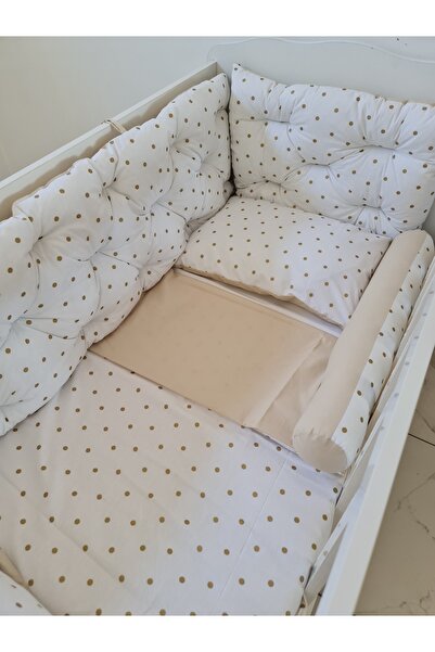 yasetex tasarım 60 x 120 - Bebek Beşik Kenar Koruma Takımı - 40 cm Yükseklik, Yıkanabilir