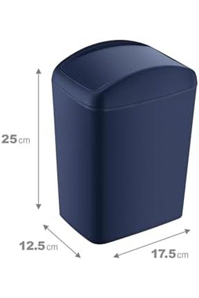 STOREMAX Mu-Artshop Soft Trash Can Rotating Lid 5 Lt Dark Blue Tnca 871301