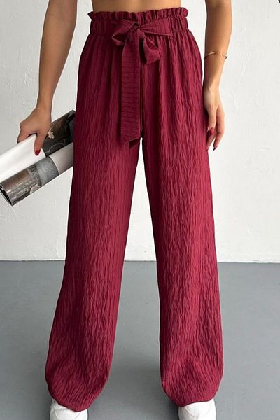 ESSFASIHON Wide Leg Trousers with Elastic Waist