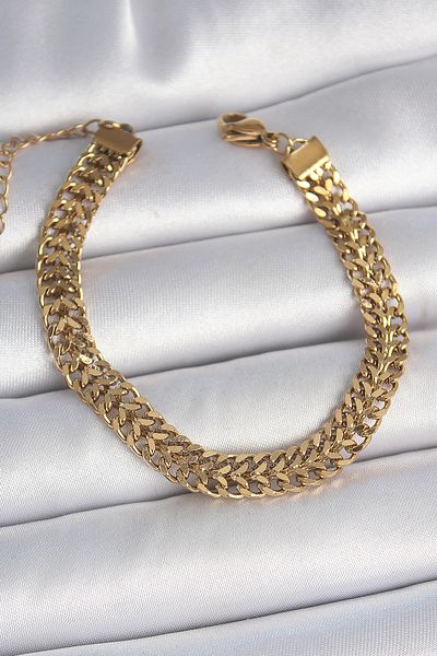 Skygo 316L Steel Gold Color Mesh Chain Model Women's Bracelet - Tj-Bb6940