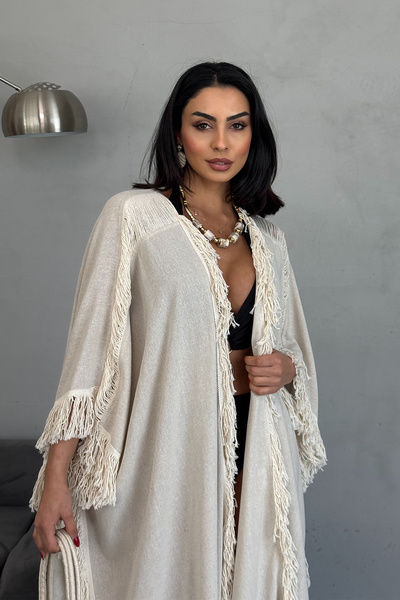 Ortaya Çık Kimono with Stone Tassel Design