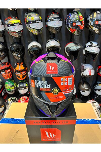 MT Helmets Kask Mt Ff106b Targo S Brık C8 Mat Siyah-pembe (ŞEFFAF VİZÖR)