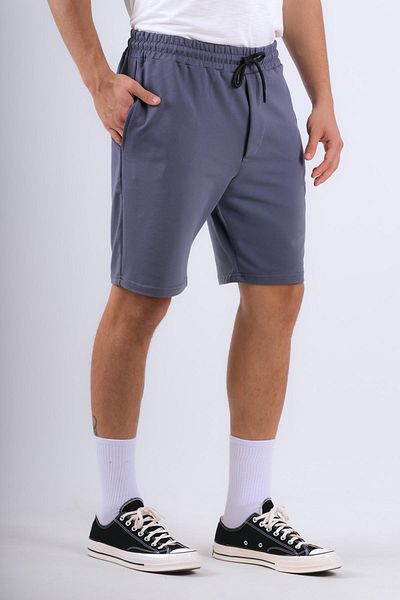 Behind Look Elastic waist bag pocket shorts smoke