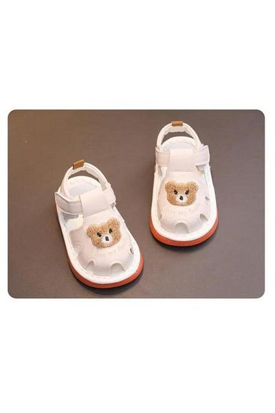 Superbaby Ivory sandals with peepers - Bear family