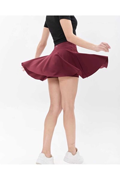 aryam butik Yüksek Bel Volanlı Enjeksiyon baskılı dalgıç kumaş Spor Etek Deniz Şortu Skirt With Shorts