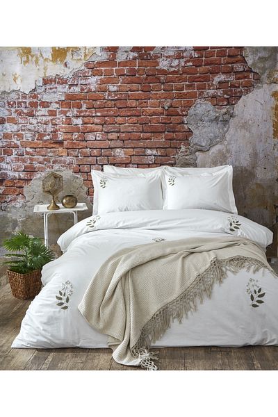 HUZUR ÇEYİZ Irina Handcrafted Fringed 7 Piece Pique Set