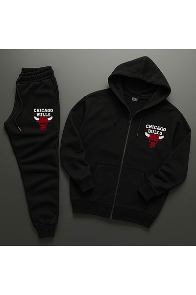 NEW TRENDY COLLECTİON Βαμβακερό μπουφάν με φερμουάρ BULLS - Σετ φούτερ 2 τεμαχίων
