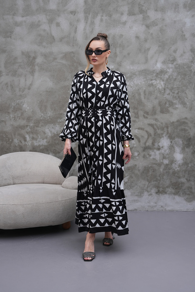 NAVY Φόρεμα με κουμπιά σε όλο το μήκος, μανίκια νυχτερίδα και γιακά με ζώνη