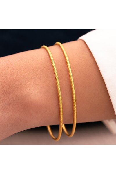 2'li Çizgi Ajda Takım 20 Gr(GRAM) 22 Ayar Altın İşçiliksiz Bilezik