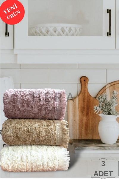 HERA Kitchen and Hand&Face Towel Set Cotton 3 Pieces 30 X 50 cm
