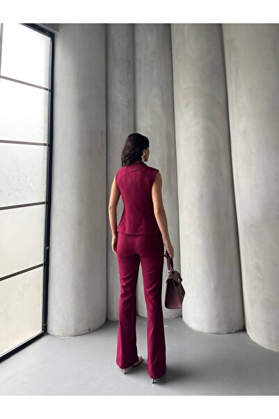 NILOO YENİ SEZON KADIN İKİ  DÜĞMELİ  YELEKLİ TAKIM ELBİSE