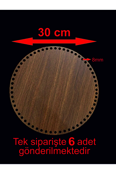 ASUDE HEDİYELİK Drveni orah 30 cm 6 komada Bambus pladnja za pletenje Supla p...