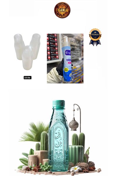 figanlar ambalaj 50 Pieces 2.5 oz Tiny Size Transparent Plastic Cup (Zemzem Cup) Plastic Zemzem Water Cup