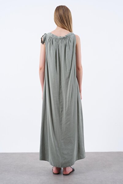 shieba outlet Ultra Premium Omuz Bağcık Detaylı Modal Kumaş Elbise