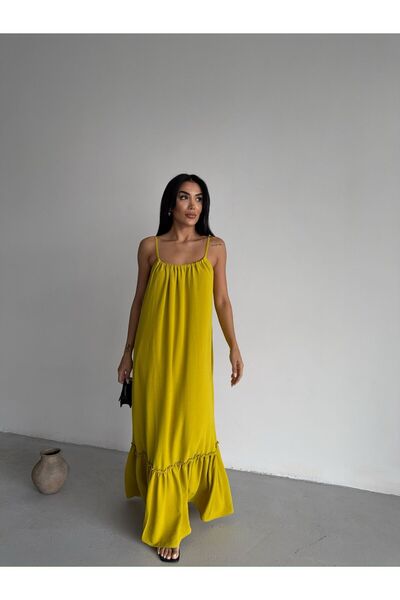 Ekim Store فستان ماكسي كاجوال بحزام رسن