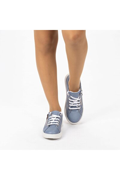 TwoEgoist Kadın Hakiki Deri Geniş Kalıp Günlük Ayakkabı Sneakers