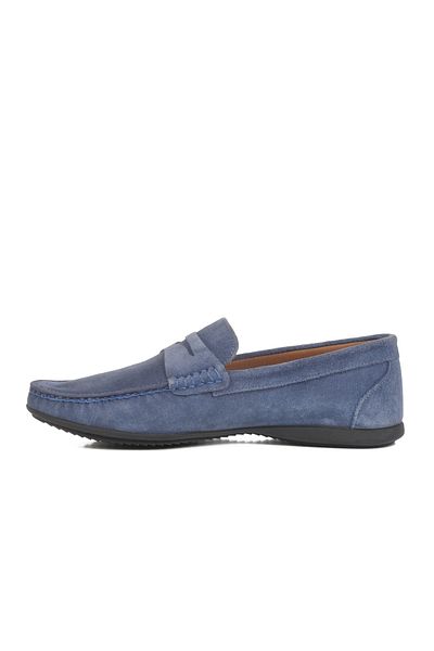 AYAKMOD Blue Suede Genuine Leather Men's Casual Shoes Kazar m