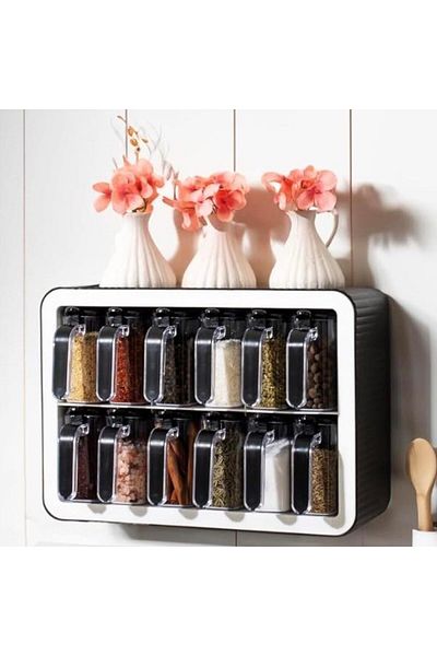 STOREMAX Lvnmblya 12-Piece Spice Set, 12 Spice Spoons, 24 Spice Labels, 1 Spice