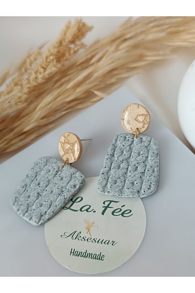 La fee aksesuar Soft Color Nature Polymer Clay Women's Steel Earrings