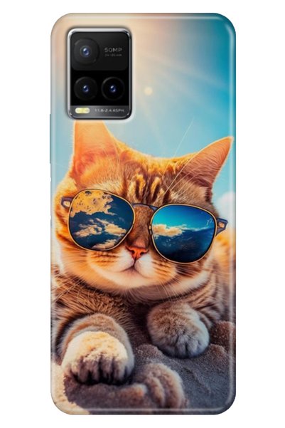 casetube جراب Vivo Y21S Y33S Y32 من السيليكون المرن على شكل قطة