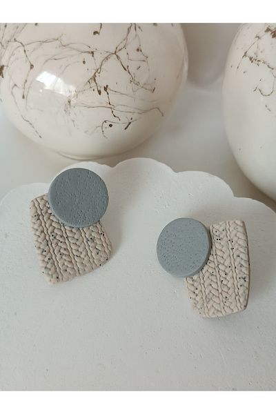 La fee aksesuar Soft Color Nature Polymer Clay Women's Steel Earrings