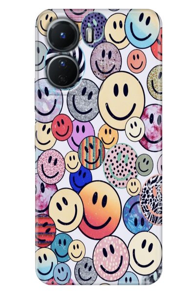 EGSTECH غطاء حماية لهاتف Vivo Y16 مصنوع من السيليكون المزخرف بتقنية Emojix