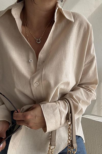 ELVAN TOLON Beige Linen Shirt