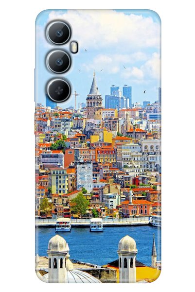casetube حافظة ريلمي C65 (RMX3910) متوافقة مع اللون الملون مطبوع سيليكون اسطنبول