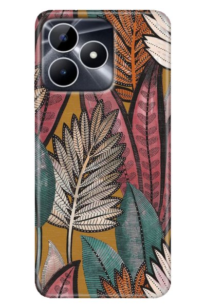 EGSTECH Case for Realme Note 50 4g Colorful Fixx Cover Silicone Leaves