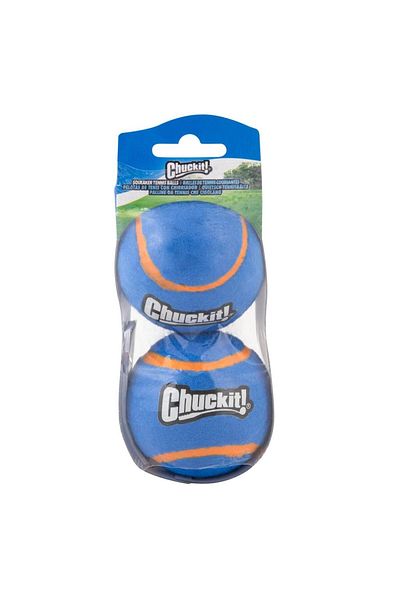 Chuckit ! 2 Pack Tennis Dog Play Balls with Sound Medium Size 6X6 cm