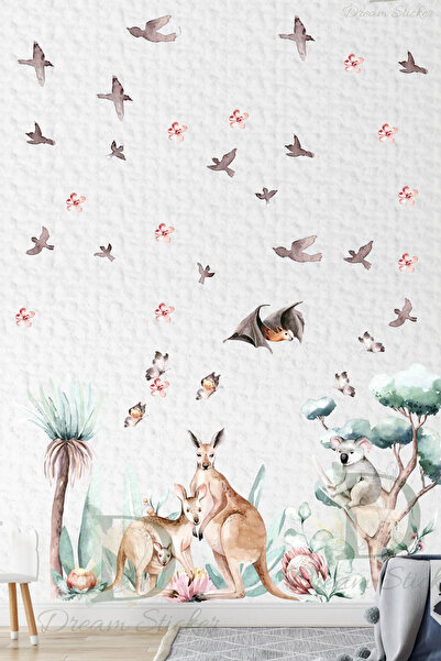 KT Decor Set de autocolante de perete Safari World Animale din Australia