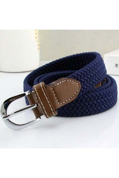 PUFO Curea elastică marinarească pentru bărbați 120-130 x 3,5 cm, reglabilă, albastră