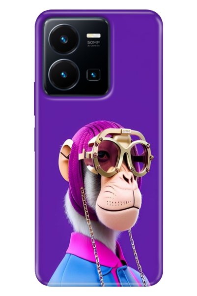 casetube حافظة Vivo Y22S -Y35 ملونة من مادة TPU UV مطبوع من السيليكون بنمط القرد