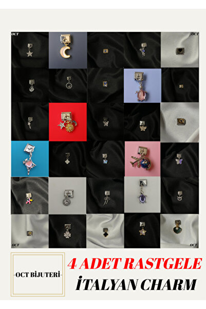 OCTBJX 4 Adet Rastgele İtalyan Bileklik Charm