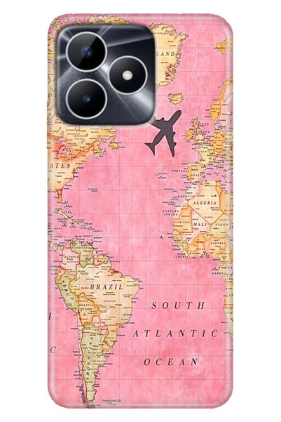 casetube Realme Note 50 4g Case Colorful Fixx Cover Silicone Map