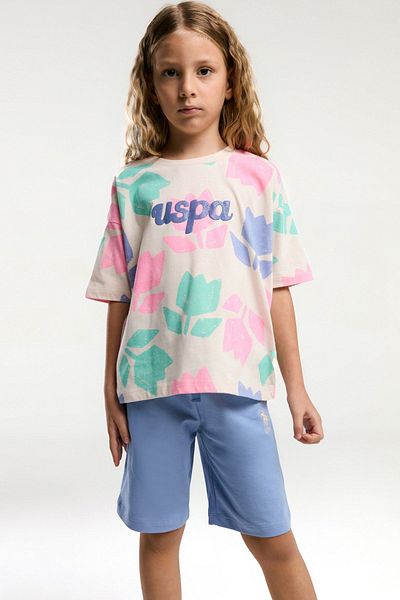 U.S. Polo Assn. 4-15 Years Old Licensed Us Polo Assn Girl's Set-Salmon