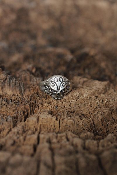 Clariss Adjustable Motif Skull Design Men's Ring