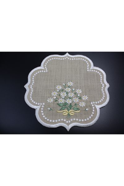 Nakışkonsept Daisy Patterned Polka Dot Cocktail Napkin 6Li