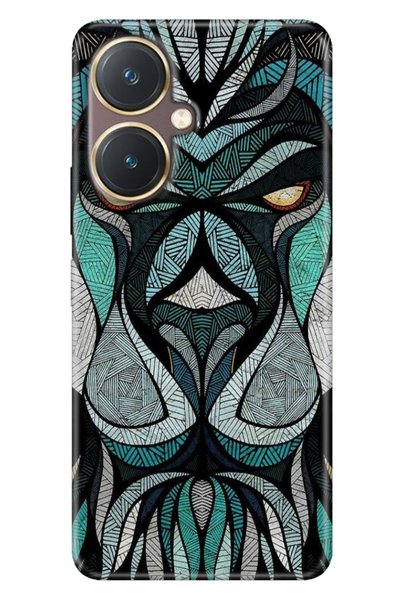 casetube Vivo Y27 Case Colorful Tpu Uv Printed Patterned Silicone Lion Mandala
