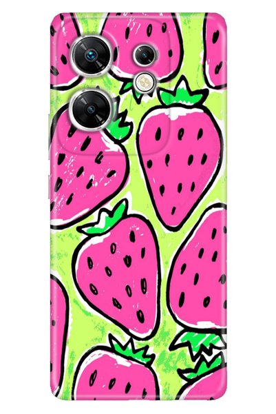 casetube Infinix Zero 30 4g Case Colorful Patterned Print Silicone Strawberry