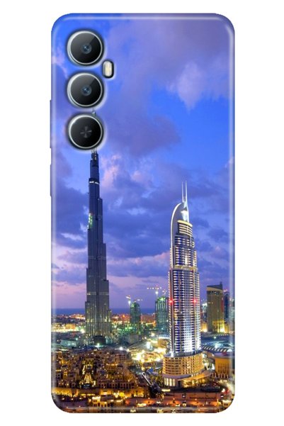 casetube حافظة ريلمي C65 (RMX3910) متوافقة مع اللون الملون مطبوع سيليكون دبي