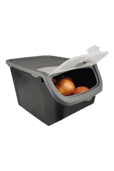 Store 12 Litre Patates veya Soğan Saklama Kabı – Havalandırmalı, Kapaklı Tekl...