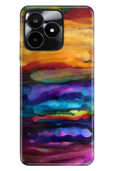 casetube حافظة Realme C53 (RMX3760) متوافقة مع نمط السيليكون الملون TPU UV Wa...